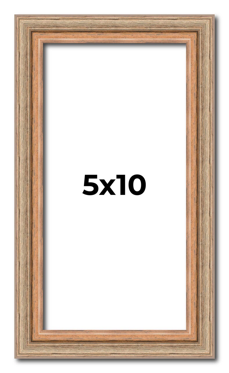 Panoramic Deco Brown Picture Frame - UV Acrylic, Foam Board Backing, Hanging Hardware